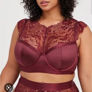 Satin and Lace High Neck Bra Top